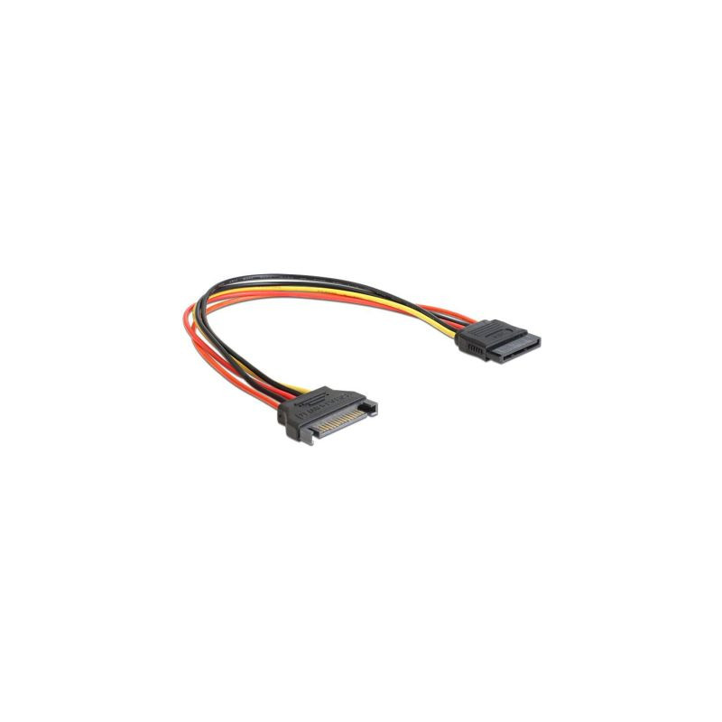 Delock 60131 Power SATA 15 Pin male > SATA 15 Pin female hosszabbító kábel 30 cm